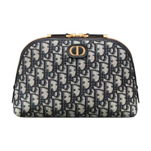 DIOR 30 Montaigne Ткань Клатч Сумка для туалетных принадлежностей Сумка для хранения Сумка для макияжа Женская Джинсовый синий