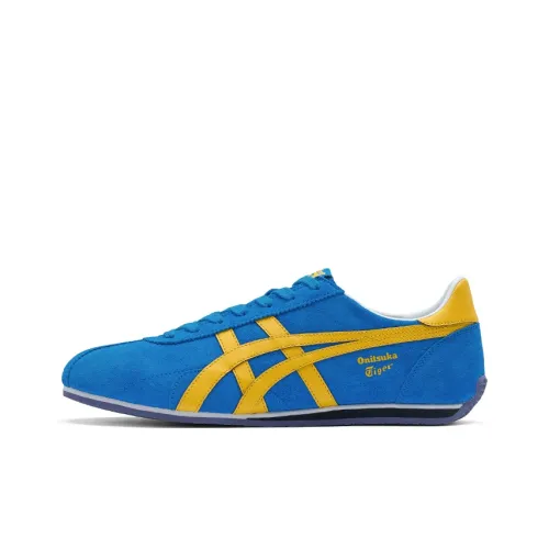 Onitsuka Tiger Runspark Устойчивый к истиранию Низкий Топ Casual Унисекс Синий Желтый