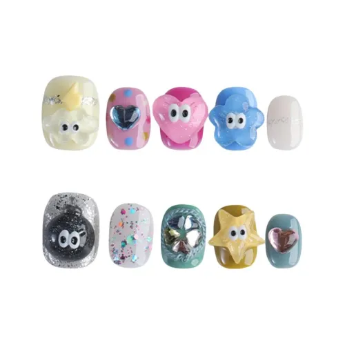 YIYIHE Cute Cartoon Креативный Короткий LADDER Короткий Квадрат Круглый Укороченный MID Длина Многоцветный Jump Цвет Милый