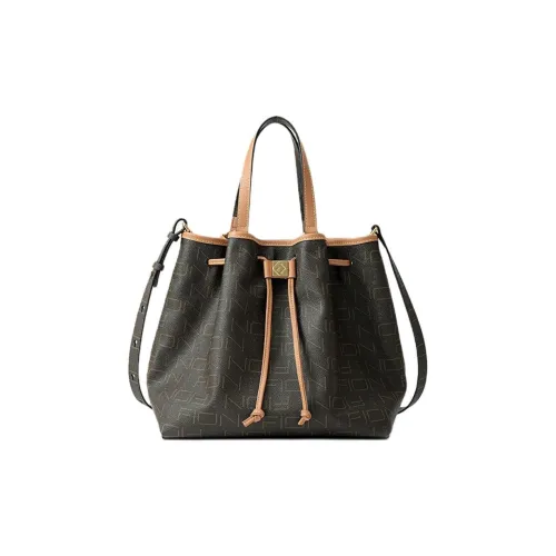 FION Искусственная кожа Сумка через плечо Средняя Женская Темно-кофейный Коричневый