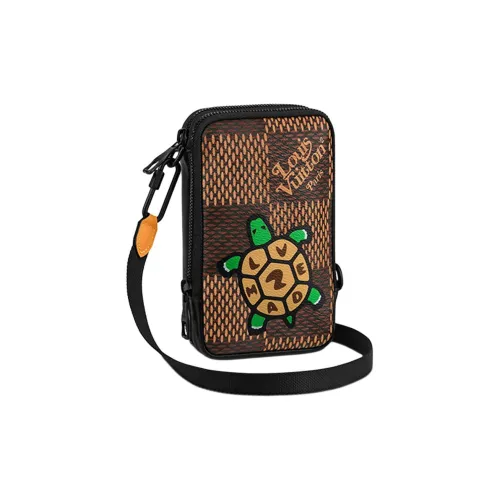 LOUIS VUITTON Nigo Collaboration Холст Сумка через плечо Картхолдер Стандартный Унисекс Коричневый