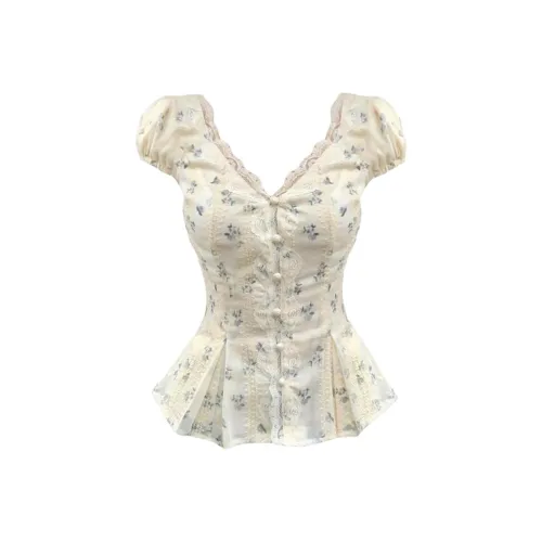 THREE Цветочный Топ Женские Рубашки