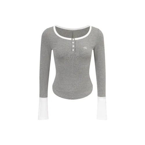 Ariseism Длинный рукав T-рубашка для женщин осенняя облегающий крой топ для женщин