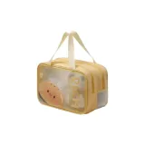 Макияж и косметика, сумка для туалетных принадлежностей, двухслойная, желтая, 1 размер