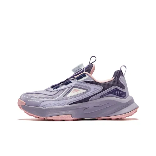 ERKE KIDS Chuo Ye 2 Амортизация Низкий Топ Детская Беговая Обувь Минеральный Фиолетовый Розовый Фиолетовый Подростки