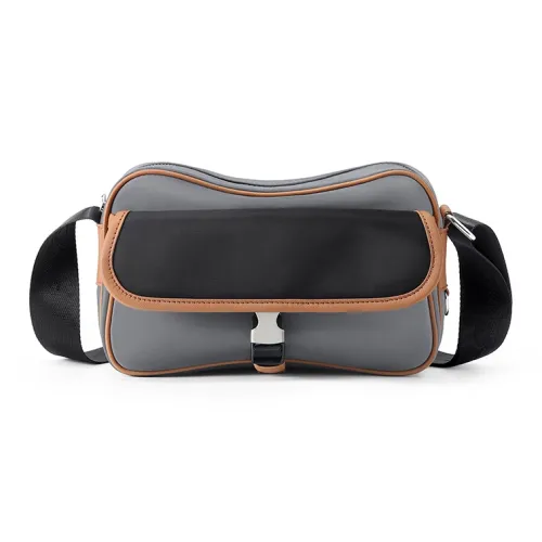 MashaLanti Текстиль Синтетическая кожа Сумка через плечо Мужская Серый