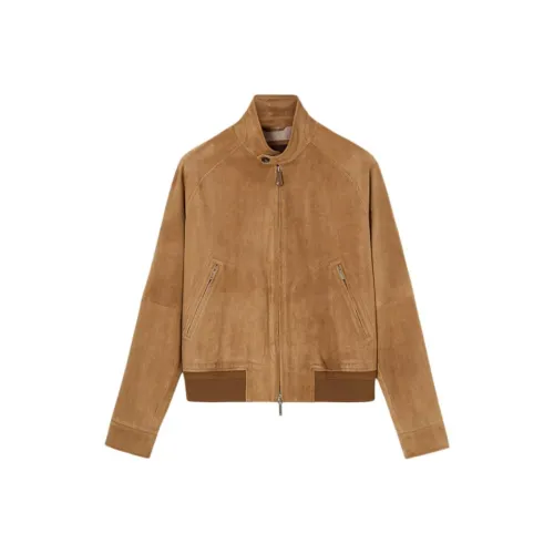 Loro Piana Желтые Мужские Кожаные Куртки