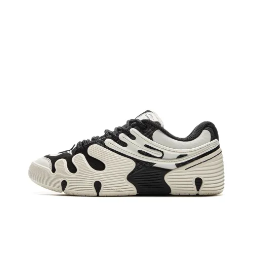 LINING Износостойкий Легкий и Дышащий Низкие Кроссовки для Скейтбординга Унисекс Белый Черный