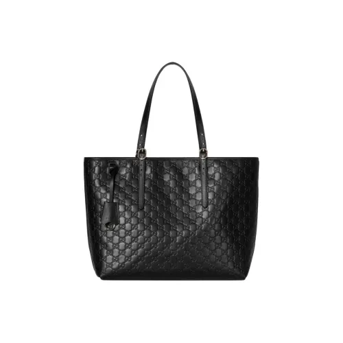 GUCCI GG Emblem Кожа Сумка через плечо Большая Женская Черная