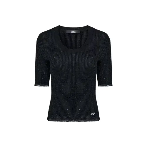 Karl Lagerfeld FW25 Рукав с оборванным плечом T-рубашка Женская