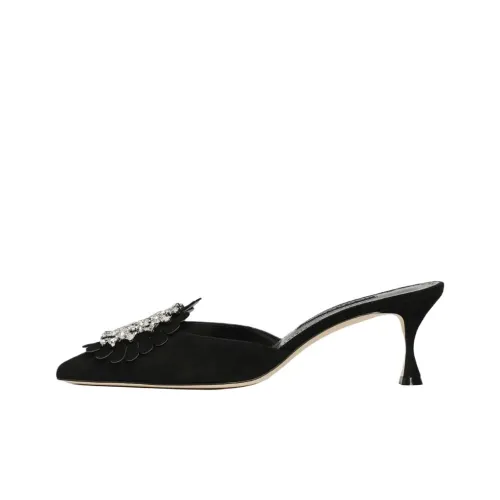 MANOLO BLAHNIK Домашние тапочки 5 см Женские Черные