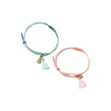 Браслет-шнурок [Горлянка Синий + Цветочный Розовый Парный]