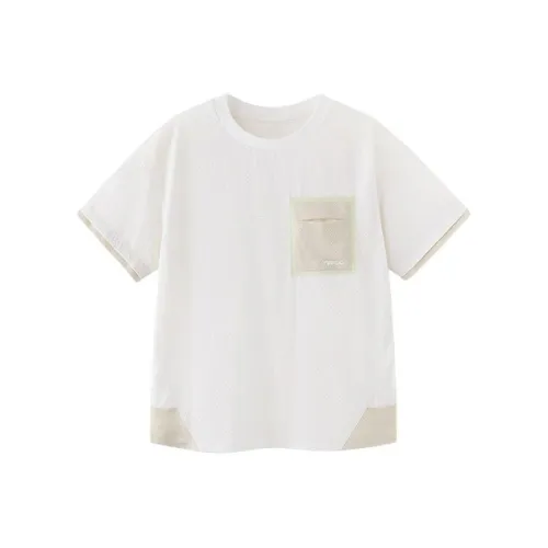 YeeHoO Детские быстросохнущие футболки SS25 британский белый для детей 3-7 лет