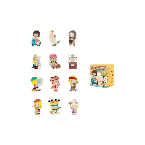 POP MART Коллаборация Молли Фантастический Бродяга Memo Коллекция Значок Слепые Коробки Один Mystery Коробка Целая Коробка 12 шт