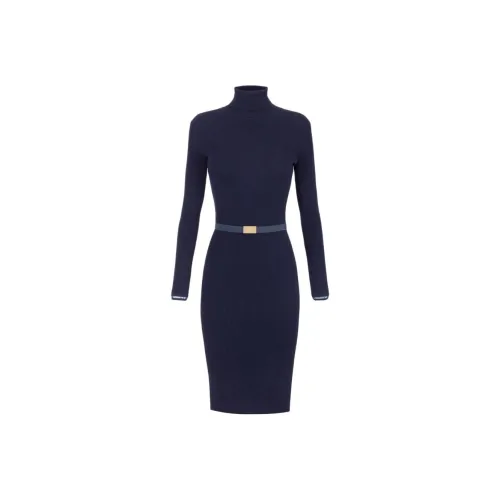 Elisabetta Franchi Длинное платье с длинными рукавами женское