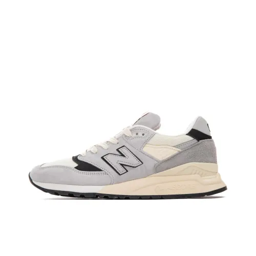 New Balance NB 998 Устойчивый к истиранию Низкий Топ Повседневная Городская Коммутерская Беговая Обувь Мужская Серый Белый