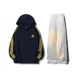 Темно-синий синий топ + белые серые штаны