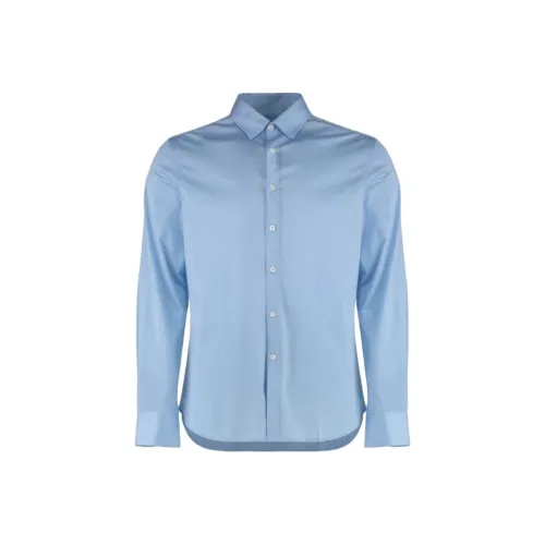 Canali Светло-Синие Мужские Рубашки