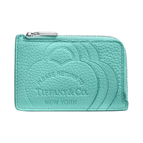TIFFANY CO. Return To Tiffany Collection Taurillon Кожаный держатель для карт Женские Синий