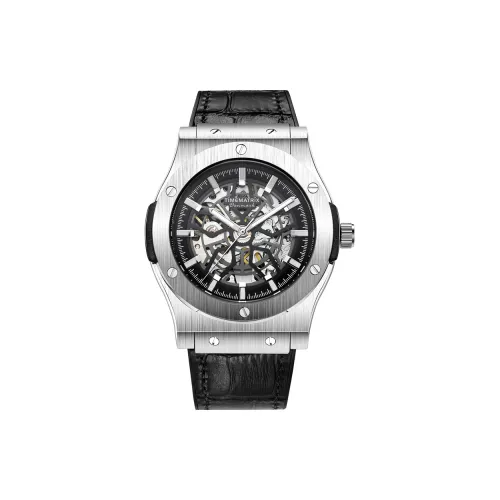 TIMEMATRIX Genesis Series Часы Автоматический Механический Механизм Резина Коровья Кожа Ремешок Черный Циферблат Унисекс