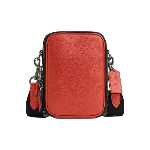 COACH Stanton Delicate Pebble Leather Crossbody Men's Mango