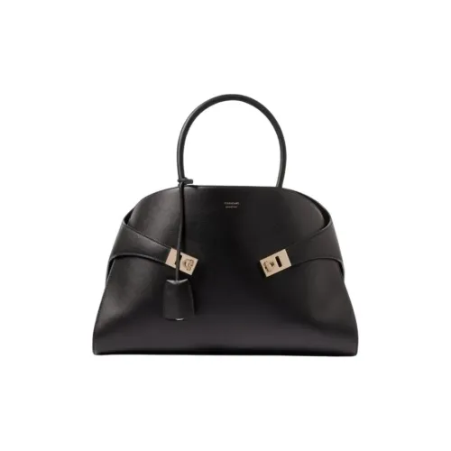 FERRAGAMO Телячья кожа Тоут Сумка Сумка для покупок Сумка среднего размера Женская Черная