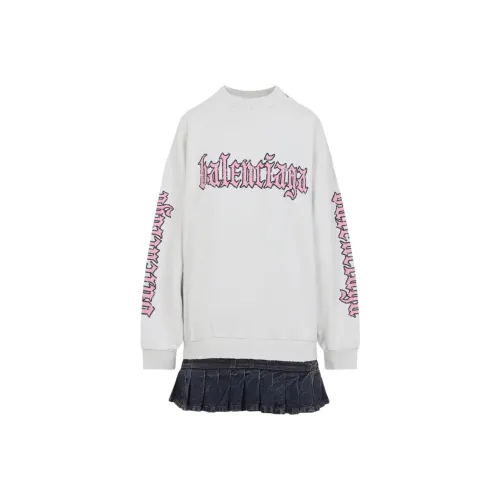 Balenciaga Белый Женские Длинные Платья с Рукавами