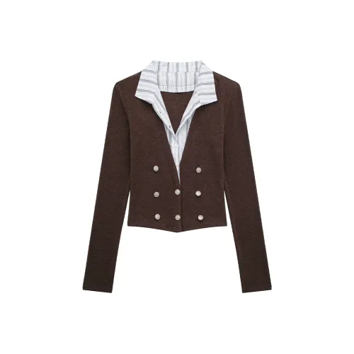 AURORA MUSE Каштаново-коричневый с синим контрастом женский трикотаж