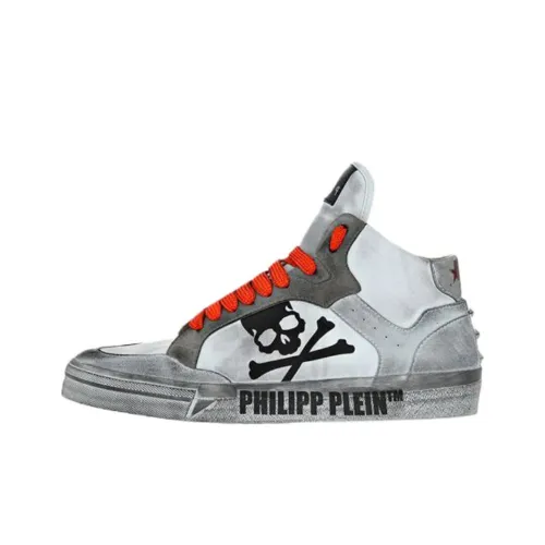 PHILIPP PLEIN Retrokickz High Топ Скейтборд Кроссовки Унисекс Белый Оранжевый