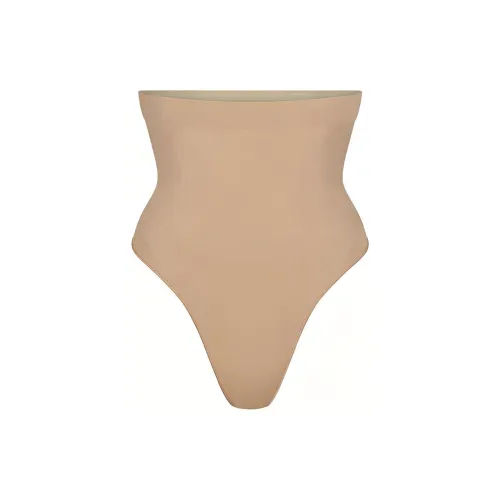 SKIMS Бесшовный Sculpt HIGH WAISTED Стринг Нижнее белье Женские Глина Белый Земляной тон