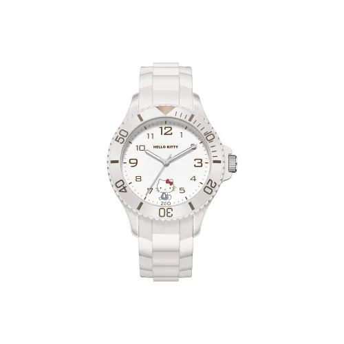 Hello Kitty Кварцевый механизм Женские часы Белый циферблат