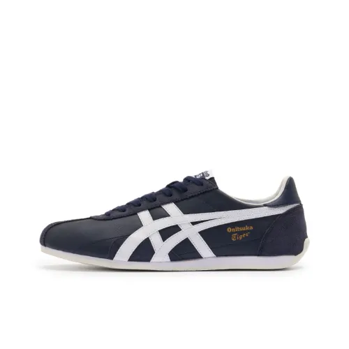 Onitsuka Tiger Runspark Устойчивый к истиранию Низкий Топ Casual Унисекс Темно-синий