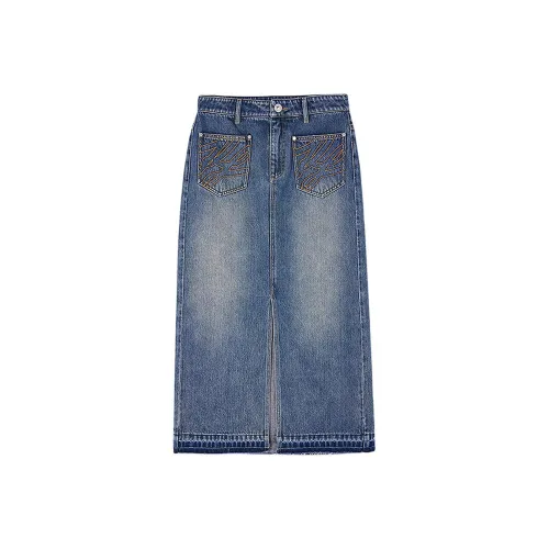KARL LAGERFELD FW25 Denim Long Skirt Women's