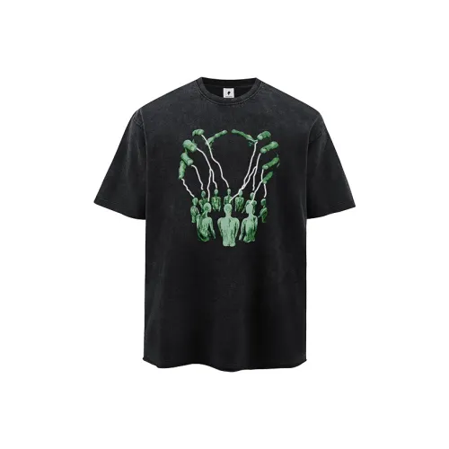 FOR FEAR THAT Промытый черный Унисекс Футболка