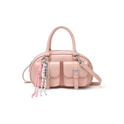 CinvaiKrose Сумка для боулинга из синтетической кожи сумка через плечо сумка маленькая женская экрю розовый черный