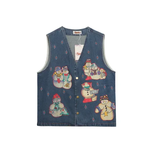 WAYHWEI Джинсовый синий Унисекс Жилеты