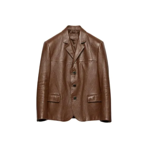 PRADA Fw25 Кожа Куртка Мужская