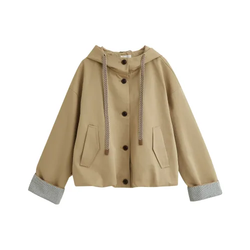 Inman Темный хаки Женское короткое пальто