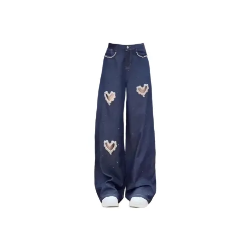 CHARM GLOW Темно-синий Женские Джинсы