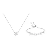 Браслет с четырехлистным клевером + ожерелье (1 пара)