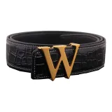 Золотая пряжка + черный ремешок (нерегулируемая длина (размер в длину))