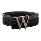 Серебряная пряжка + черный ремешок (нерегулируемая длина (размер в длину))