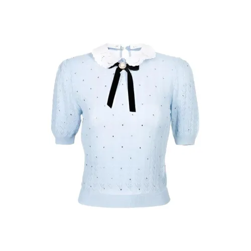 Leather Cat Синий Женские Трикотаж