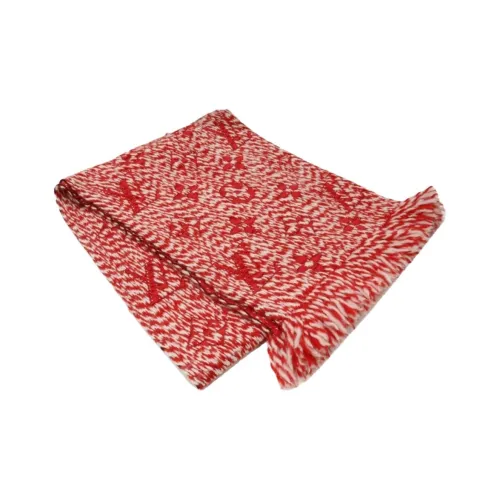 LOUIS VUITTON Шерстяные вязаные шарфы Женские Красный