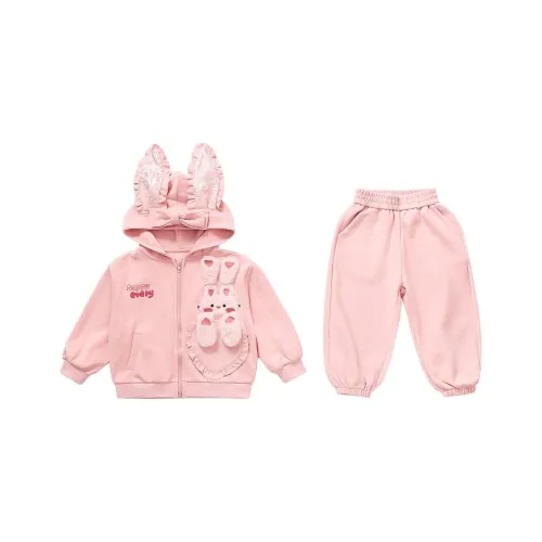 Rindu Повседневная спортивная одежда Весна-осень Комплект из 2 предметов Розовый для детей 3-7 лет