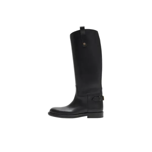 Burberry Женские высокие сапоги до колена черные