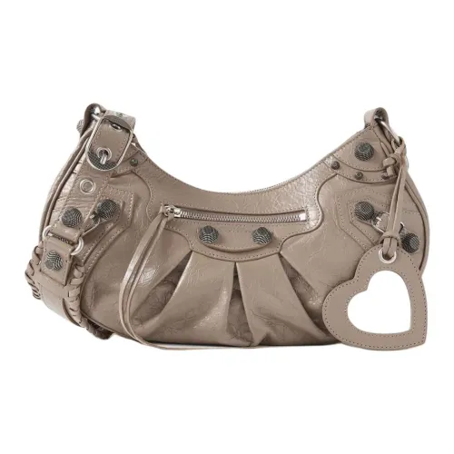 Balenciaga Le Cagole Овечья кожа Одно плечо Ручная сумка Сумка через плечо Маленькая Женская Лотосовый серый