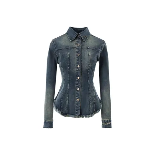 QIAOMONVHAI Темно-синий Женские Рубашки