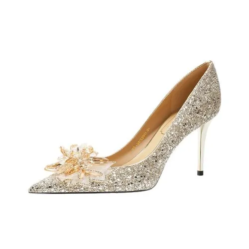 CPXO Узкий каблук Высокие каблуки Женские Шампанское