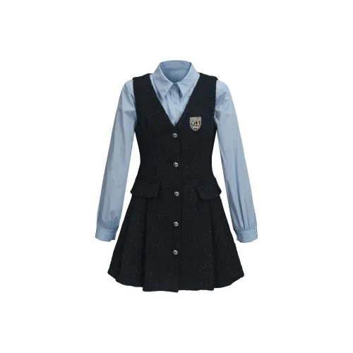 COMMA GIRL Топ + Сарафан Женские Комплекты с юбкой